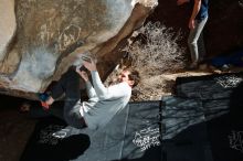 Bouldering in Hueco Tanks on 02/16/2020 with Blue Lizard Climbing and Yoga

Filename: SRM_20200216_1403110.jpg
Aperture: f/8.0
Shutter Speed: 1/250
Body: Canon EOS-1D Mark II
Lens: Canon EF 16-35mm f/2.8 L