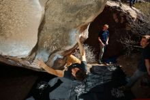 Bouldering in Hueco Tanks on 02/16/2020 with Blue Lizard Climbing and Yoga

Filename: SRM_20200216_1404170.jpg
Aperture: f/8.0
Shutter Speed: 1/250
Body: Canon EOS-1D Mark II
Lens: Canon EF 16-35mm f/2.8 L