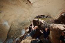 Bouldering in Hueco Tanks on 02/16/2020 with Blue Lizard Climbing and Yoga

Filename: SRM_20200216_1405320.jpg
Aperture: f/8.0
Shutter Speed: 1/250
Body: Canon EOS-1D Mark II
Lens: Canon EF 16-35mm f/2.8 L