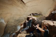 Bouldering in Hueco Tanks on 02/16/2020 with Blue Lizard Climbing and Yoga

Filename: SRM_20200216_1405340.jpg
Aperture: f/8.0
Shutter Speed: 1/250
Body: Canon EOS-1D Mark II
Lens: Canon EF 16-35mm f/2.8 L