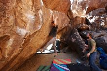 Bouldering in Hueco Tanks on 02/16/2020 with Blue Lizard Climbing and Yoga

Filename: SRM_20200216_1416120.jpg
Aperture: f/5.6
Shutter Speed: 1/250
Body: Canon EOS-1D Mark II
Lens: Canon EF 16-35mm f/2.8 L