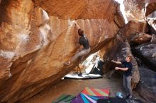 Bouldering in Hueco Tanks on 02/16/2020 with Blue Lizard Climbing and Yoga

Filename: SRM_20200216_1418150.jpg
Aperture: f/5.0
Shutter Speed: 1/250
Body: Canon EOS-1D Mark II
Lens: Canon EF 16-35mm f/2.8 L