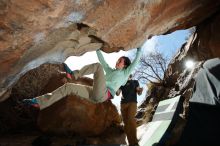 Bouldering in Hueco Tanks on 02/16/2020 with Blue Lizard Climbing and Yoga

Filename: SRM_20200216_1420360.jpg
Aperture: f/8.0
Shutter Speed: 1/250
Body: Canon EOS-1D Mark II
Lens: Canon EF 16-35mm f/2.8 L