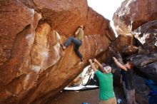 Bouldering in Hueco Tanks on 02/16/2020 with Blue Lizard Climbing and Yoga

Filename: SRM_20200216_1424300.jpg
Aperture: f/7.1
Shutter Speed: 1/250
Body: Canon EOS-1D Mark II
Lens: Canon EF 16-35mm f/2.8 L