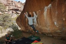 Bouldering in Hueco Tanks on 02/16/2020 with Blue Lizard Climbing and Yoga

Filename: SRM_20200216_1450010.jpg
Aperture: f/8.0
Shutter Speed: 1/250
Body: Canon EOS-1D Mark II
Lens: Canon EF 16-35mm f/2.8 L