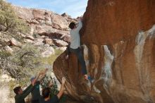 Bouldering in Hueco Tanks on 02/16/2020 with Blue Lizard Climbing and Yoga

Filename: SRM_20200216_1450200.jpg
Aperture: f/8.0
Shutter Speed: 1/250
Body: Canon EOS-1D Mark II
Lens: Canon EF 16-35mm f/2.8 L