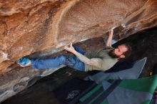 Bouldering in Hueco Tanks on 02/16/2020 with Blue Lizard Climbing and Yoga

Filename: SRM_20200216_1607460.jpg
Aperture: f/5.0
Shutter Speed: 1/250
Body: Canon EOS-1D Mark II
Lens: Canon EF 16-35mm f/2.8 L