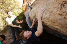 Bouldering in Hueco Tanks on 02/16/2020 with Blue Lizard Climbing and Yoga

Filename: SRM_20200216_1615040.jpg
Aperture: f/10.0
Shutter Speed: 1/250
Body: Canon EOS-1D Mark II
Lens: Canon EF 16-35mm f/2.8 L