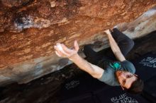 Bouldering in Hueco Tanks on 02/16/2020 with Blue Lizard Climbing and Yoga

Filename: SRM_20200216_1625020.jpg
Aperture: f/5.6
Shutter Speed: 1/250
Body: Canon EOS-1D Mark II
Lens: Canon EF 16-35mm f/2.8 L