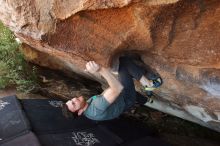 Bouldering in Hueco Tanks on 02/16/2020 with Blue Lizard Climbing and Yoga

Filename: SRM_20200216_1643280.jpg
Aperture: f/5.0
Shutter Speed: 1/250
Body: Canon EOS-1D Mark II
Lens: Canon EF 16-35mm f/2.8 L