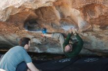 Bouldering in Hueco Tanks on 02/16/2020 with Blue Lizard Climbing and Yoga

Filename: SRM_20200216_1650320.jpg
Aperture: f/4.5
Shutter Speed: 1/250
Body: Canon EOS-1D Mark II
Lens: Canon EF 50mm f/1.8 II