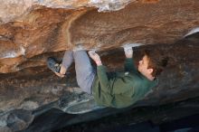 Bouldering in Hueco Tanks on 02/16/2020 with Blue Lizard Climbing and Yoga

Filename: SRM_20200216_1653000.jpg
Aperture: f/4.0
Shutter Speed: 1/320
Body: Canon EOS-1D Mark II
Lens: Canon EF 50mm f/1.8 II