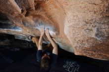 Bouldering in Hueco Tanks on 02/16/2020 with Blue Lizard Climbing and Yoga

Filename: SRM_20200216_1708300.jpg
Aperture: f/5.0
Shutter Speed: 1/250
Body: Canon EOS-1D Mark II
Lens: Canon EF 16-35mm f/2.8 L