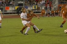 Greta Carter, #6.  The lady longhorns beat Texas A&M 1-0 in soccer Friday night.

Filename: SRM_20061027_2017289.jpg
Aperture: f/4.0
Shutter Speed: 1/800
Body: Canon EOS 20D
Lens: Canon EF 80-200mm f/2.8 L