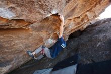 Bouldering in Hueco Tanks on 02/16/2020 with Blue Lizard Climbing and Yoga

Filename: SRM_20200216_1718140.jpg
Aperture: f/3.2
Shutter Speed: 1/250
Body: Canon EOS-1D Mark II
Lens: Canon EF 16-35mm f/2.8 L