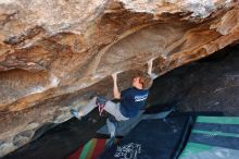 Bouldering in Hueco Tanks on 02/16/2020 with Blue Lizard Climbing and Yoga

Filename: SRM_20200216_1734100.jpg
Aperture: f/4.0
Shutter Speed: 1/250
Body: Canon EOS-1D Mark II
Lens: Canon EF 16-35mm f/2.8 L