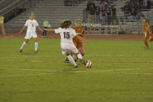 The lady longhorns beat Texas A&M 1-0 in soccer Friday night.

Filename: SRM_20061027_2019421.jpg
Aperture: f/4.0
Shutter Speed: 1/800
Body: Canon EOS 20D
Lens: Canon EF 80-200mm f/2.8 L