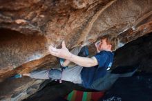 Bouldering in Hueco Tanks on 02/16/2020 with Blue Lizard Climbing and Yoga

Filename: SRM_20200216_1750330.jpg
Aperture: f/4.5
Shutter Speed: 1/250
Body: Canon EOS-1D Mark II
Lens: Canon EF 16-35mm f/2.8 L