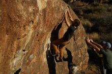 Bouldering in Hueco Tanks on 02/16/2020 with Blue Lizard Climbing and Yoga

Filename: SRM_20200216_1813440.jpg
Aperture: f/5.6
Shutter Speed: 1/400
Body: Canon EOS-1D Mark II
Lens: Canon EF 50mm f/1.8 II