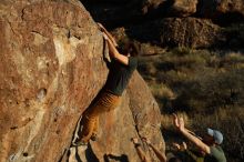 Bouldering in Hueco Tanks on 02/16/2020 with Blue Lizard Climbing and Yoga

Filename: SRM_20200216_1814010.jpg
Aperture: f/5.0
Shutter Speed: 1/400
Body: Canon EOS-1D Mark II
Lens: Canon EF 50mm f/1.8 II