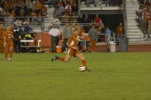 The lady longhorns beat Texas A&M 1-0 in soccer Friday night.

Filename: SRM_20061027_2023384.jpg
Aperture: f/4.0
Shutter Speed: 1/800
Body: Canon EOS 20D
Lens: Canon EF 80-200mm f/2.8 L