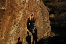 Bouldering in Hueco Tanks on 02/16/2020 with Blue Lizard Climbing and Yoga

Filename: SRM_20200216_1817450.jpg
Aperture: f/5.6
Shutter Speed: 1/400
Body: Canon EOS-1D Mark II
Lens: Canon EF 50mm f/1.8 II