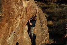 Bouldering in Hueco Tanks on 02/16/2020 with Blue Lizard Climbing and Yoga

Filename: SRM_20200216_1817510.jpg
Aperture: f/5.0
Shutter Speed: 1/400
Body: Canon EOS-1D Mark II
Lens: Canon EF 50mm f/1.8 II