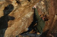 Bouldering in Hueco Tanks on 02/16/2020 with Blue Lizard Climbing and Yoga

Filename: SRM_20200216_1820080.jpg
Aperture: f/3.2
Shutter Speed: 1/250
Body: Canon EOS-1D Mark II
Lens: Canon EF 50mm f/1.8 II