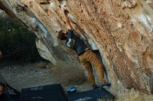 Bouldering in Hueco Tanks on 02/16/2020 with Blue Lizard Climbing and Yoga

Filename: SRM_20200216_1823520.jpg
Aperture: f/3.2
Shutter Speed: 1/320
Body: Canon EOS-1D Mark II
Lens: Canon EF 50mm f/1.8 II