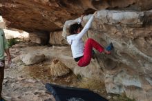 Bouldering in Hueco Tanks on 02/17/2020 with Blue Lizard Climbing and Yoga

Filename: SRM_20200217_1200060.jpg
Aperture: f/4.5
Shutter Speed: 1/320
Body: Canon EOS-1D Mark II
Lens: Canon EF 50mm f/1.8 II