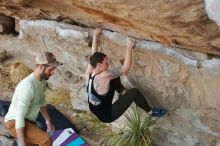 Bouldering in Hueco Tanks on 02/17/2020 with Blue Lizard Climbing and Yoga

Filename: SRM_20200217_1201460.jpg
Aperture: f/3.2
Shutter Speed: 1/320
Body: Canon EOS-1D Mark II
Lens: Canon EF 50mm f/1.8 II