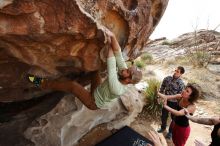 Bouldering in Hueco Tanks on 02/17/2020 with Blue Lizard Climbing and Yoga

Filename: SRM_20200217_1221150.jpg
Aperture: f/6.3
Shutter Speed: 1/250
Body: Canon EOS-1D Mark II
Lens: Canon EF 16-35mm f/2.8 L