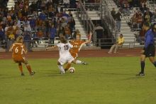 Kelsey Carpenter, #13.  The lady longhorns beat Texas A&M 1-0 in soccer Friday night.

Filename: SRM_20061027_2028125.jpg
Aperture: f/4.0
Shutter Speed: 1/800
Body: Canon EOS 20D
Lens: Canon EF 80-200mm f/2.8 L