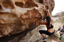 Bouldering in Hueco Tanks on 02/17/2020 with Blue Lizard Climbing and Yoga

Filename: SRM_20200217_1223270.jpg
Aperture: f/6.3
Shutter Speed: 1/250
Body: Canon EOS-1D Mark II
Lens: Canon EF 16-35mm f/2.8 L