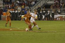 Greta Carter, #6.  The lady longhorns beat Texas A&M 1-0 in soccer Friday night.

Filename: SRM_20061027_2031204.jpg
Aperture: f/4.0
Shutter Speed: 1/800
Body: Canon EOS 20D
Lens: Canon EF 80-200mm f/2.8 L