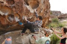 Bouldering in Hueco Tanks on 02/17/2020 with Blue Lizard Climbing and Yoga

Filename: SRM_20200217_1225370.jpg
Aperture: f/7.1
Shutter Speed: 1/250
Body: Canon EOS-1D Mark II
Lens: Canon EF 16-35mm f/2.8 L