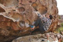 Bouldering in Hueco Tanks on 02/17/2020 with Blue Lizard Climbing and Yoga

Filename: SRM_20200217_1225390.jpg
Aperture: f/7.1
Shutter Speed: 1/250
Body: Canon EOS-1D Mark II
Lens: Canon EF 16-35mm f/2.8 L