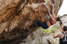 Bouldering in Hueco Tanks on 02/17/2020 with Blue Lizard Climbing and Yoga

Filename: SRM_20200217_1236230.jpg
Aperture: f/3.5
Shutter Speed: 1/400
Body: Canon EOS-1D Mark II
Lens: Canon EF 50mm f/1.8 II