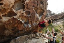 Bouldering in Hueco Tanks on 02/17/2020 with Blue Lizard Climbing and Yoga

Filename: SRM_20200217_1242370.jpg
Aperture: f/4.5
Shutter Speed: 1/400
Body: Canon EOS-1D Mark II
Lens: Canon EF 50mm f/1.8 II