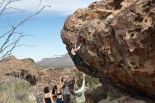 Bouldering in Hueco Tanks on 02/17/2020 with Blue Lizard Climbing and Yoga

Filename: SRM_20200217_1245310.jpg
Aperture: f/4.5
Shutter Speed: 1/400
Body: Canon EOS-1D Mark II
Lens: Canon EF 50mm f/1.8 II