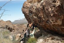 Bouldering in Hueco Tanks on 02/17/2020 with Blue Lizard Climbing and Yoga

Filename: SRM_20200217_1247160.jpg
Aperture: f/4.5
Shutter Speed: 1/400
Body: Canon EOS-1D Mark II
Lens: Canon EF 50mm f/1.8 II