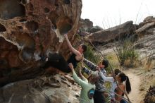 Bouldering in Hueco Tanks on 02/17/2020 with Blue Lizard Climbing and Yoga

Filename: SRM_20200217_1253440.jpg
Aperture: f/5.6
Shutter Speed: 1/400
Body: Canon EOS-1D Mark II
Lens: Canon EF 50mm f/1.8 II