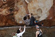 Bouldering in Hueco Tanks on 02/17/2020 with Blue Lizard Climbing and Yoga

Filename: SRM_20200217_1302420.jpg
Aperture: f/4.5
Shutter Speed: 1/400
Body: Canon EOS-1D Mark II
Lens: Canon EF 50mm f/1.8 II