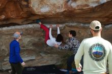 Bouldering in Hueco Tanks on 02/17/2020 with Blue Lizard Climbing and Yoga

Filename: SRM_20200217_1315550.jpg
Aperture: f/4.0
Shutter Speed: 1/400
Body: Canon EOS-1D Mark II
Lens: Canon EF 50mm f/1.8 II