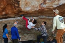 Bouldering in Hueco Tanks on 02/17/2020 with Blue Lizard Climbing and Yoga

Filename: SRM_20200217_1316560.jpg
Aperture: f/4.0
Shutter Speed: 1/400
Body: Canon EOS-1D Mark II
Lens: Canon EF 50mm f/1.8 II