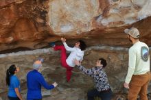 Bouldering in Hueco Tanks on 02/17/2020 with Blue Lizard Climbing and Yoga

Filename: SRM_20200217_1316570.jpg
Aperture: f/4.0
Shutter Speed: 1/400
Body: Canon EOS-1D Mark II
Lens: Canon EF 50mm f/1.8 II