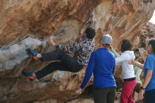 Bouldering in Hueco Tanks on 02/17/2020 with Blue Lizard Climbing and Yoga

Filename: SRM_20200217_1320590.jpg
Aperture: f/4.0
Shutter Speed: 1/400
Body: Canon EOS-1D Mark II
Lens: Canon EF 50mm f/1.8 II