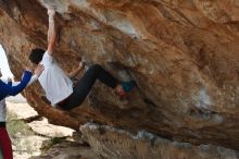 Bouldering in Hueco Tanks on 02/17/2020 with Blue Lizard Climbing and Yoga

Filename: SRM_20200217_1331100.jpg
Aperture: f/4.5
Shutter Speed: 1/400
Body: Canon EOS-1D Mark II
Lens: Canon EF 50mm f/1.8 II