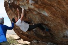 Bouldering in Hueco Tanks on 02/17/2020 with Blue Lizard Climbing and Yoga

Filename: SRM_20200217_1331140.jpg
Aperture: f/5.0
Shutter Speed: 1/400
Body: Canon EOS-1D Mark II
Lens: Canon EF 50mm f/1.8 II