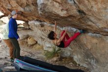 Bouldering in Hueco Tanks on 02/17/2020 with Blue Lizard Climbing and Yoga

Filename: SRM_20200217_1333540.jpg
Aperture: f/3.5
Shutter Speed: 1/400
Body: Canon EOS-1D Mark II
Lens: Canon EF 50mm f/1.8 II